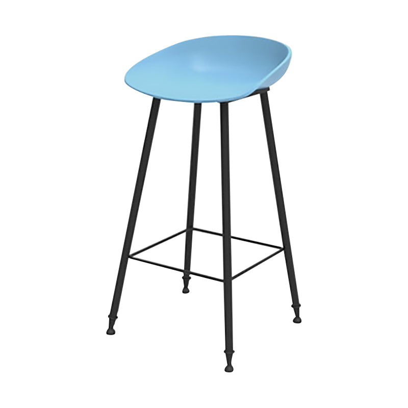 Modern Backrest Counter Stool Iron Cafe Bar Stool with Pedal and Acrylic Seat Blue 1 Piece Clearhalo 'Bar Furniture' 'Bar Stools' 'bar_stools' 'furn' 'furn_bar_stools' 'Furniture' 'Kitchen & Dining Furniture' 6095959