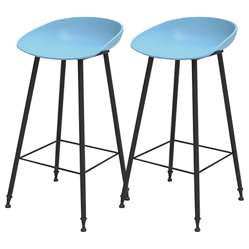 Modern Backrest Counter Stool Iron Cafe Bar Stool with Pedal and Acrylic Seat Blue 2 Piece Set Clearhalo 'Bar Furniture' 'Bar Stools' 'bar_stools' 'furn' 'furn_bar_stools' 'Furniture' 'Kitchen & Dining Furniture' 6095960