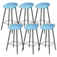 Modern Backrest Counter Stool Iron Cafe Bar Stool with Pedal and Acrylic Seat Blue 6 Piece Set Clearhalo 'Bar Furniture' 'Bar Stools' 'bar_stools' 'furn' 'furn_bar_stools' 'Furniture' 'Kitchen & Dining Furniture' 6095962