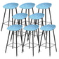 Modern Backrest Counter Stool Iron Cafe Bar Stool with Pedal and Acrylic Seat Blue 8 Piece Set Clearhalo 'Bar Furniture' 'Bar Stools' 'bar_stools' 'furn' 'furn_bar_stools' 'Furniture' 'Kitchen & Dining Furniture' 6095963