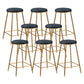 Contemporary Bar Stool Round Seat Barstool with Footrest and Metal Base Black 8 Piece Set Counter Stool(26"H) Clearhalo 'Bar Furniture' 'Bar Stools' 'bar_stools' 'furn' 'furn_bar_stools' 'Furniture' 'Kitchen & Dining Furniture' 6095969