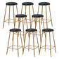 Contemporary Bar Stool Round Seat Barstool with Footrest and Metal Base Black 8 Piece Set Bar Stool(30"H) Clearhalo 'Bar Furniture' 'Bar Stools' 'bar_stools' 'furn' 'furn_bar_stools' 'Furniture' 'Kitchen & Dining Furniture' 6095975