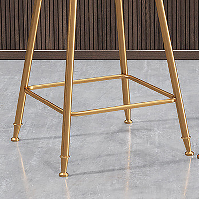 Contemporary Bar Stool Round Seat Barstool with Footrest and Metal Base Clearhalo 'Bar Furniture' 'Bar Stools' 'bar_stools' 'furn' 'furn_bar_stools' 'Furniture' 'Kitchen & Dining Furniture' 6095976