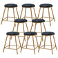 Contemporary Bar Stool Round Seat Barstool with Footrest and Metal Base Black 8 Piece Set Short Stool(18"H) Clearhalo 'Bar Furniture' 'Bar Stools' 'bar_stools' 'furn' 'furn_bar_stools' 'Furniture' 'Kitchen & Dining Furniture' 6095980
