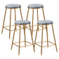 Contemporary Bar Stool Round Seat Barstool with Footrest and Metal Base Grey 4 Piece Set Counter Stool(26"H) Clearhalo 'Bar Furniture' 'Bar Stools' 'bar_stools' 'furn' 'furn_bar_stools' 'Furniture' 'Kitchen & Dining Furniture' 6095982