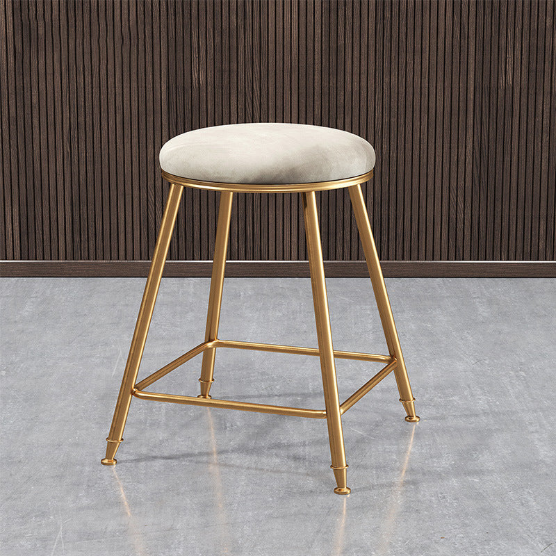 Contemporary Bar Stool Round Seat Barstool with Footrest and Metal Base Clearhalo 'Bar Furniture' 'Bar Stools' 'bar_stools' 'furn' 'furn_bar_stools' 'Furniture' 'Kitchen & Dining Furniture' 6095984
