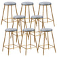 Contemporary Bar Stool Round Seat Barstool with Footrest and Metal Base Grey 8 Piece Set Counter Stool(26"H) Clearhalo 'Bar Furniture' 'Bar Stools' 'bar_stools' 'furn' 'furn_bar_stools' 'Furniture' 'Kitchen & Dining Furniture' 6095985