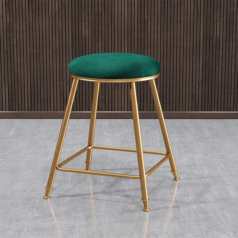 Contemporary Bar Stool Round Seat Barstool with Footrest and Metal Base Clearhalo 'Bar Furniture' 'Bar Stools' 'bar_stools' 'furn' 'furn_bar_stools' 'Furniture' 'Kitchen & Dining Furniture' 6095987