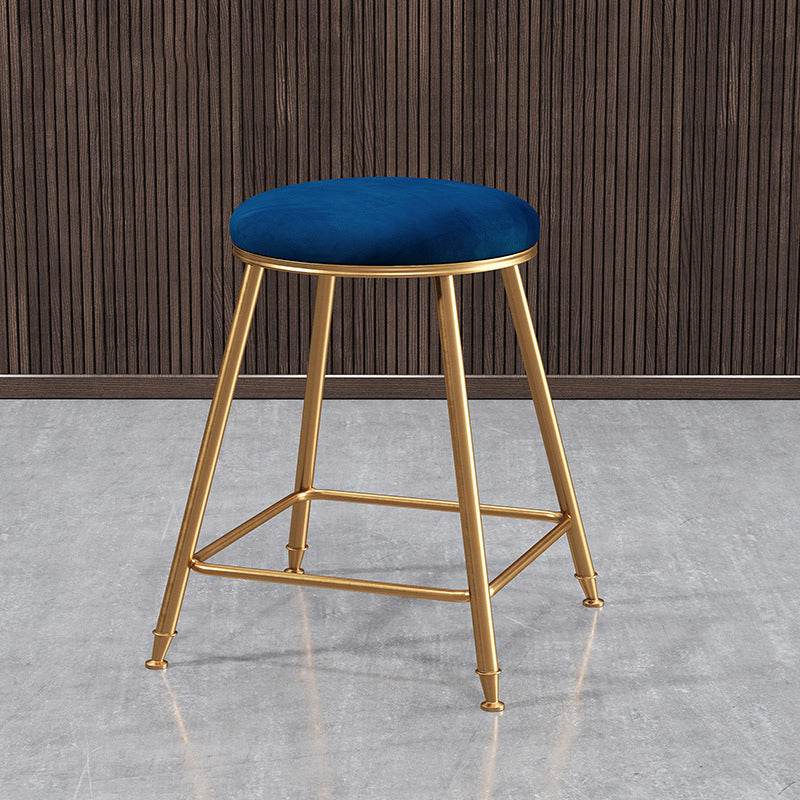 Contemporary Bar Stool Round Seat Barstool with Footrest and Metal Base Clearhalo 'Bar Furniture' 'Bar Stools' 'bar_stools' 'furn' 'furn_bar_stools' 'Furniture' 'Kitchen & Dining Furniture' 6095989