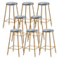Contemporary Bar Stool Round Seat Barstool with Footrest and Metal Base Grey 8 Piece Set Bar Stool(30"H) Clearhalo 'Bar Furniture' 'Bar Stools' 'bar_stools' 'furn' 'furn_bar_stools' 'Furniture' 'Kitchen & Dining Furniture' 6095990
