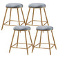 Contemporary Bar Stool Round Seat Barstool with Footrest and Metal Base Grey 4 Piece Set Short Stool(18"H) Clearhalo 'Bar Furniture' 'Bar Stools' 'bar_stools' 'furn' 'furn_bar_stools' 'Furniture' 'Kitchen & Dining Furniture' 6095991