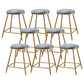 Contemporary Bar Stool Round Seat Barstool with Footrest and Metal Base Grey 8 Piece Set Short Stool(18"H) Clearhalo 'Bar Furniture' 'Bar Stools' 'bar_stools' 'furn' 'furn_bar_stools' 'Furniture' 'Kitchen & Dining Furniture' 6095992