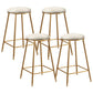 Contemporary Bar Stool Round Seat Barstool with Footrest and Metal Base White 4 Piece Set Counter Stool(26"H) Clearhalo 'Bar Furniture' 'Bar Stools' 'bar_stools' 'furn' 'furn_bar_stools' 'Furniture' 'Kitchen & Dining Furniture' 6095993