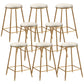 Contemporary Bar Stool Round Seat Barstool with Footrest and Metal Base White 8 Piece Set Counter Stool(26"H) Clearhalo 'Bar Furniture' 'Bar Stools' 'bar_stools' 'furn' 'furn_bar_stools' 'Furniture' 'Kitchen & Dining Furniture' 6095994
