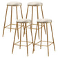 Contemporary Bar Stool Round Seat Barstool with Footrest and Metal Base White 4 Piece Set Bar Stool(30"H) Clearhalo 'Bar Furniture' 'Bar Stools' 'bar_stools' 'furn' 'furn_bar_stools' 'Furniture' 'Kitchen & Dining Furniture' 6095995
