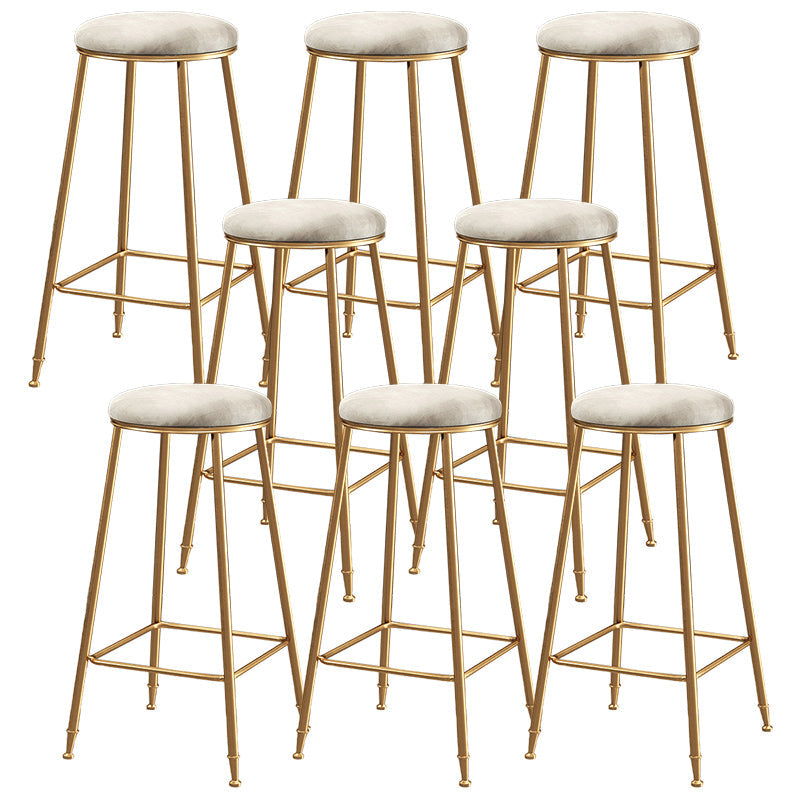 Contemporary Bar Stool Round Seat Barstool with Footrest and Metal Base White 8 Piece Set Bar Stool(30"H) Clearhalo 'Bar Furniture' 'Bar Stools' 'bar_stools' 'furn' 'furn_bar_stools' 'Furniture' 'Kitchen & Dining Furniture' 6095996