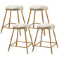 Contemporary Bar Stool Round Seat Barstool with Footrest and Metal Base White 4 Piece Set Short Stool(18"H) Clearhalo 'Bar Furniture' 'Bar Stools' 'bar_stools' 'furn' 'furn_bar_stools' 'Furniture' 'Kitchen & Dining Furniture' 6095997