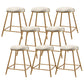 Contemporary Bar Stool Round Seat Barstool with Footrest and Metal Base White 8 Piece Set Short Stool(18"H) Clearhalo 'Bar Furniture' 'Bar Stools' 'bar_stools' 'furn' 'furn_bar_stools' 'Furniture' 'Kitchen & Dining Furniture' 6095998