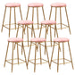 Contemporary Bar Stool Round Seat Barstool with Footrest and Metal Base Pink 8 Piece Set Counter Stool(26"H) Clearhalo 'Bar Furniture' 'Bar Stools' 'bar_stools' 'furn' 'furn_bar_stools' 'Furniture' 'Kitchen & Dining Furniture' 6096000