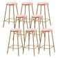 Contemporary Bar Stool Round Seat Barstool with Footrest and Metal Base Pink 8 Piece Set Bar Stool(30"H) Clearhalo 'Bar Furniture' 'Bar Stools' 'bar_stools' 'furn' 'furn_bar_stools' 'Furniture' 'Kitchen & Dining Furniture' 6096002