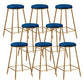 Contemporary Bar Stool Round Seat Barstool with Footrest and Metal Base Blue 8 Piece Set Counter Stool(26"H) Clearhalo 'Bar Furniture' 'Bar Stools' 'bar_stools' 'furn' 'furn_bar_stools' 'Furniture' 'Kitchen & Dining Furniture' 6096006