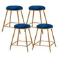Contemporary Bar Stool Round Seat Barstool with Footrest and Metal Base Blue 4 Piece Set Short Stool(18"H) Clearhalo 'Bar Furniture' 'Bar Stools' 'bar_stools' 'furn' 'furn_bar_stools' 'Furniture' 'Kitchen & Dining Furniture' 6096009