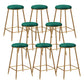 Contemporary Bar Stool Round Seat Barstool with Footrest and Metal Base Green 8 Piece Set Counter Stool(26"H) Clearhalo 'Bar Furniture' 'Bar Stools' 'bar_stools' 'furn' 'furn_bar_stools' 'Furniture' 'Kitchen & Dining Furniture' 6096012