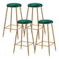 Contemporary Bar Stool Round Seat Barstool with Footrest and Metal Base Green 4 Piece Set Bar Stool(30"H) Clearhalo 'Bar Furniture' 'Bar Stools' 'bar_stools' 'furn' 'furn_bar_stools' 'Furniture' 'Kitchen & Dining Furniture' 6096013