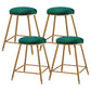 Contemporary Bar Stool Round Seat Barstool with Footrest and Metal Base Green 4 Piece Set Short Stool(18"H) Clearhalo 'Bar Furniture' 'Bar Stools' 'bar_stools' 'furn' 'furn_bar_stools' 'Furniture' 'Kitchen & Dining Furniture' 6096015