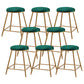 Contemporary Bar Stool Round Seat Barstool with Footrest and Metal Base Green 8 Piece Set Short Stool(18"H) Clearhalo 'Bar Furniture' 'Bar Stools' 'bar_stools' 'furn' 'furn_bar_stools' 'Furniture' 'Kitchen & Dining Furniture' 6096016