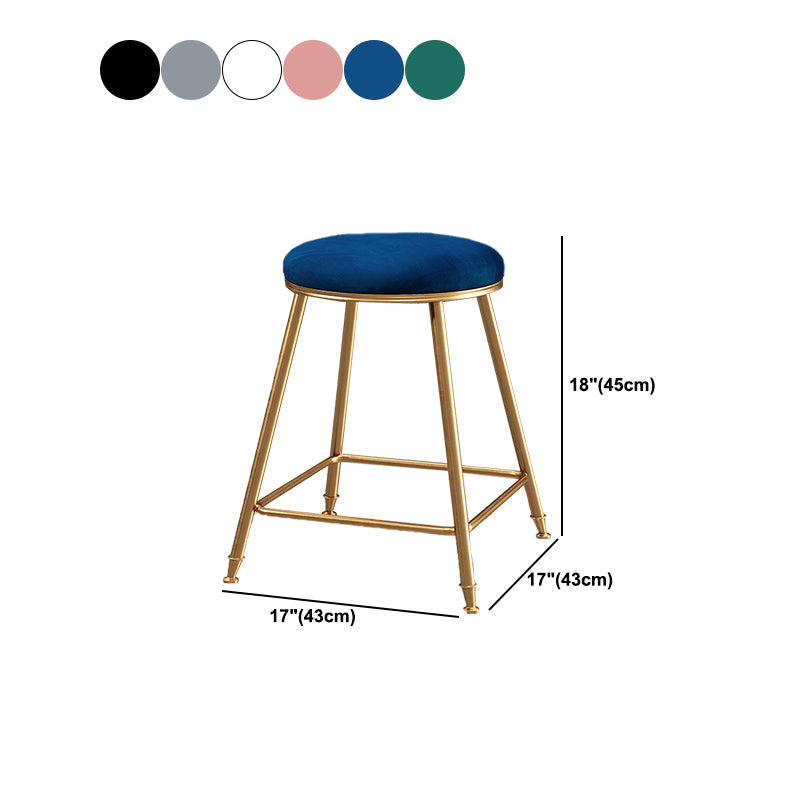 Contemporary Bar Stool Round Seat Barstool with Footrest and Metal Base Clearhalo 'Bar Furniture' 'Bar Stools' 'bar_stools' 'furn' 'furn_bar_stools' 'Furniture' 'Kitchen & Dining Furniture' 6096017