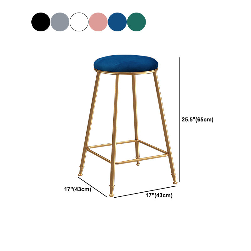 Contemporary Bar Stool Round Seat Barstool with Footrest and Metal Base Clearhalo 'Bar Furniture' 'Bar Stools' 'bar_stools' 'furn' 'furn_bar_stools' 'Furniture' 'Kitchen & Dining Furniture' 6096018