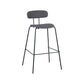 Industrial Iron Legs Bar Stool PU Leather Low Back Barstools for Living Room