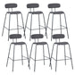 Industrial Iron Legs Bar Stool PU Leather Low Back Barstools for Living Room