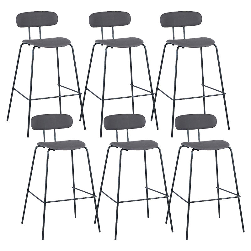 Industrial Iron Legs Bar Stool PU Leather Low Back Barstools for Living Room