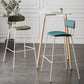 Industrial Iron Legs Bar Stool PU Leather Low Back Barstools for Living Room