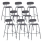 Industrial Iron Legs Bar Stool PU Leather Low Back Barstools for Living Room