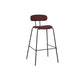 Industrial Iron Legs Bar Stool PU Leather Low Back Barstools for Living Room