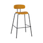 Industrial Iron Legs Bar Stool PU Leather Low Back Barstools for Living Room