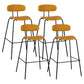 Industrial Iron Legs Bar Stool PU Leather Low Back Barstools for Living Room