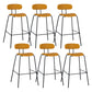 Industrial Iron Legs Bar Stool PU Leather Low Back Barstools for Living Room