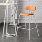 Industrial Iron Legs Bar Stool PU Leather Low Back Barstools for Living Room