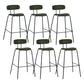 Industrial Iron Legs Bar Stool PU Leather Low Back Barstools for Living Room