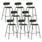 Industrial Iron Legs Bar Stool PU Leather Low Back Barstools for Living Room