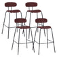 Industrial Iron Legs Bar Stool PU Leather Low Back Barstools for Living Room