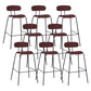 Industrial Iron Legs Bar Stool PU Leather Low Back Barstools for Living Room