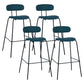 Industrial Iron Legs Bar Stool PU Leather Low Back Barstools for Living Room