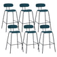Industrial Iron Legs Bar Stool PU Leather Low Back Barstools for Living Room