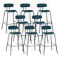 Industrial Iron Legs Bar Stool PU Leather Low Back Barstools for Living Room