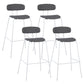 Industrial Iron Legs Bar Stool PU Leather Low Back Barstools for Living Room